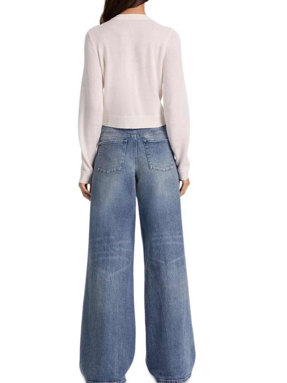 Alice and Olivia Dollie Wool Blend Embellished Cardigan (white) - Picture 3 of 5